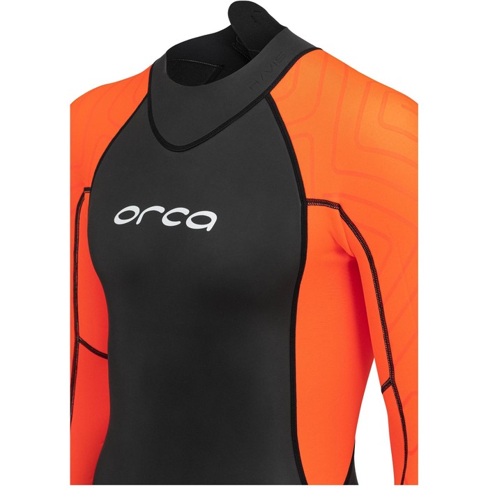 2024 Orca Mens Vitalis Hi-Vis Back Zip Open Water Swim Wetsuit NN27 - Black